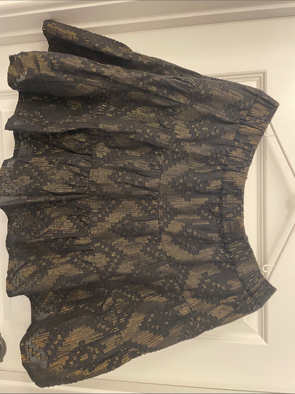 Roller Rabbit Black and Gold Textured Circle Skirt